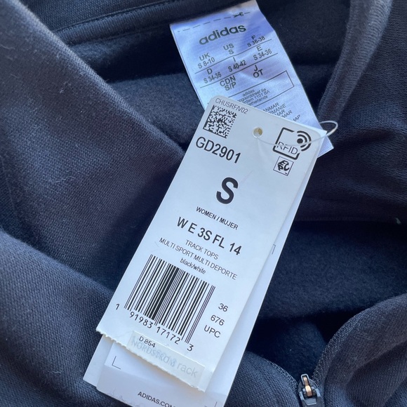 adidas Pullover Long Sleeve  Quarter-Zip 3-Stripe Women's  Size Small - Picture 4 of 11